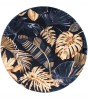 Bath Rug round Golden Leaves Ø 80 cm