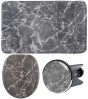 3 Piece Bathroom Set Marble Grey