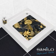 Bath Mat Golden Leaves 53 x 53 cm