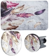 3 Piece Bathroom Set Feathers