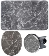 3 Piece Bathroom Set Marble Grey